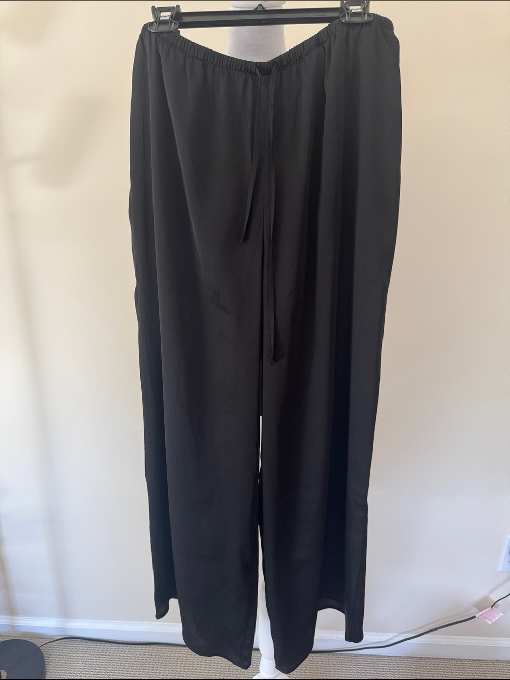 Express Black womans Drawstring Wide-Leg Pants